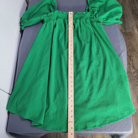 SUGARLIPS Womens LG Kelly Green Miss Sunshine Convertible Sleeve Babydoll Dress - Picture 9 of 12